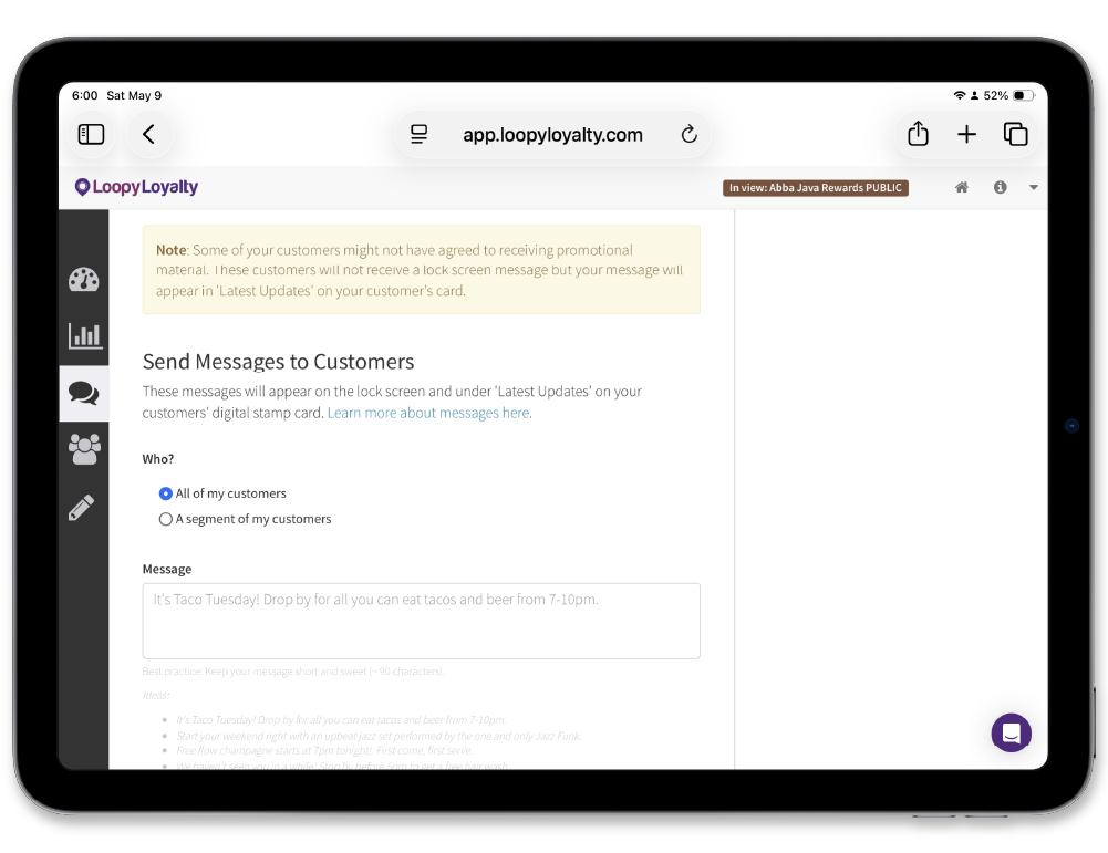 Loopy Loyalty Messaging 1-2-3